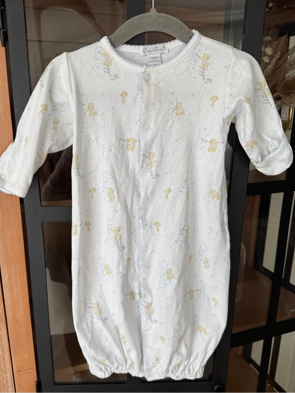 Kissy Kissy converter gown pima coverall romper mittens giraffe teddy bear baby